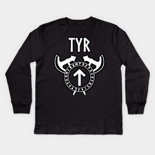 Tyr Viking Warrior God Kids Long Sleeve T-Shirt